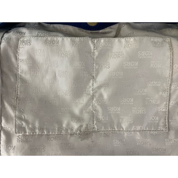 MICHAEL KORS, LARGE NAVY PEBBLED LEATHER SHOULDER BAG (ASIS) - Picture 14 of 16